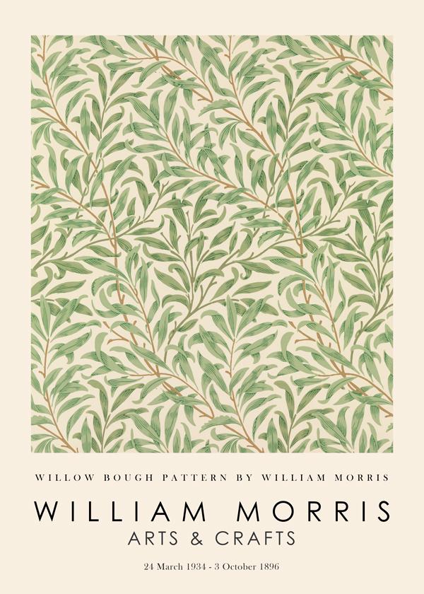 Lámina Willow Bough Pattern 30 x 40 cm Marco negro - Hannun