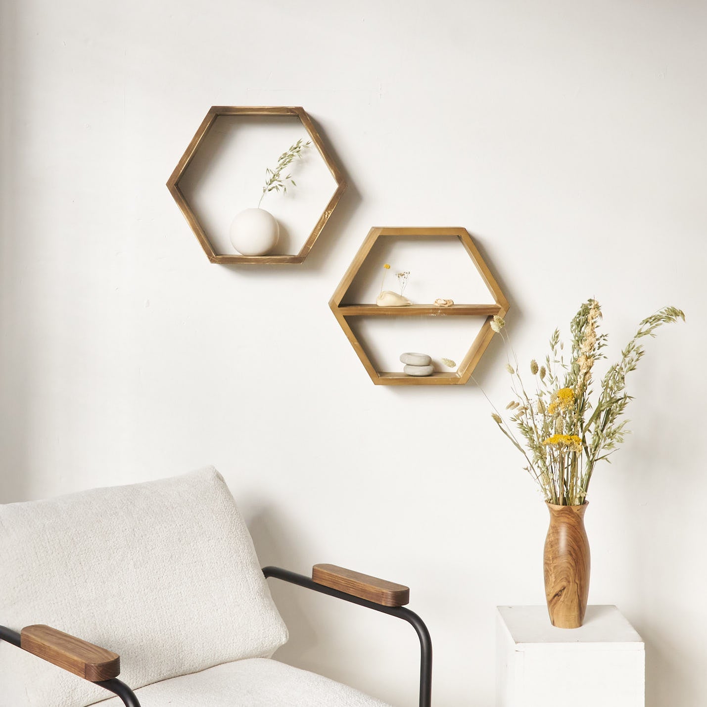 Estantería Hexágono Blanco 1 40 cm - Hannun