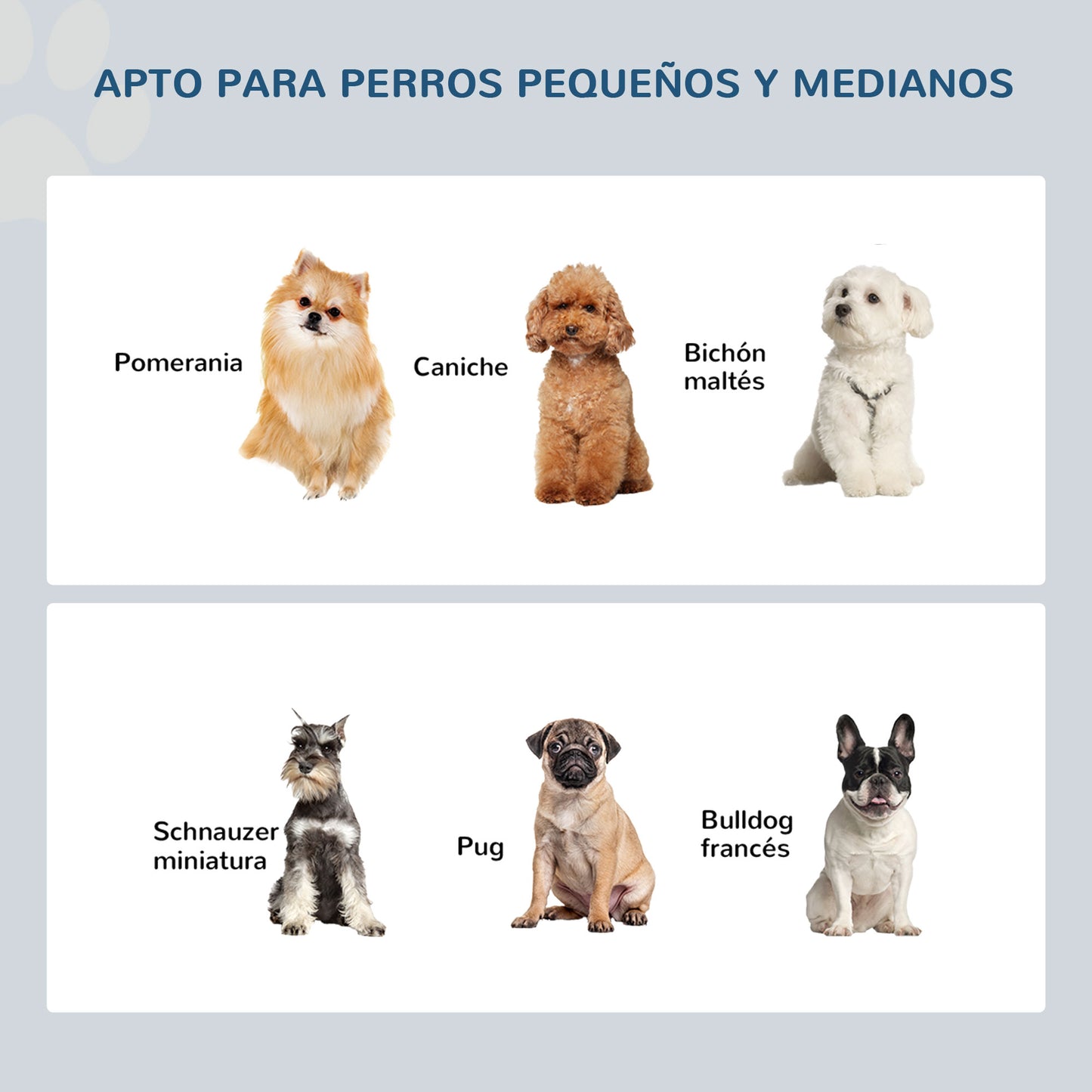 PawHut Comedero Elevado para Perros con Soporte y 2 Cuencos Extraíbles de Acero Inoxidable Alimentador para Mascotas Alimento y Agua 44x24x15 cm Blanco