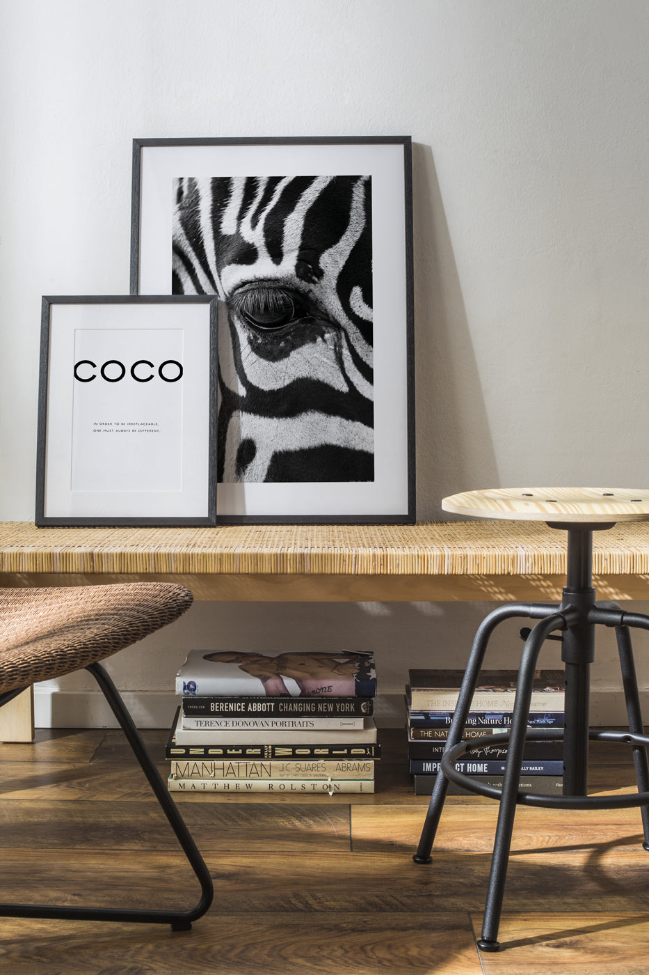 Lámina Cebra 60 x 90 cm Marco color roble - Hannun