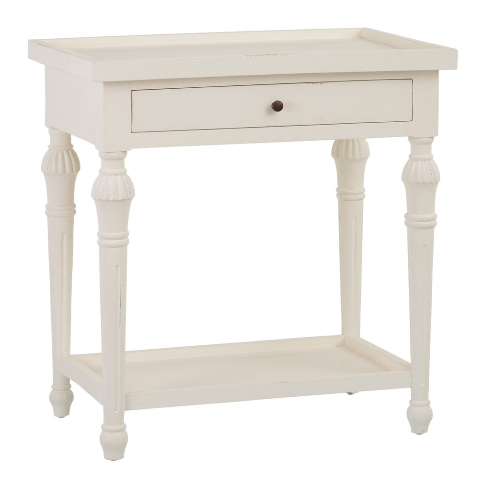 Mesa Auxiliar Blanco Roto Madera Mindi 72 X 47 X 77 Cm - IXIA