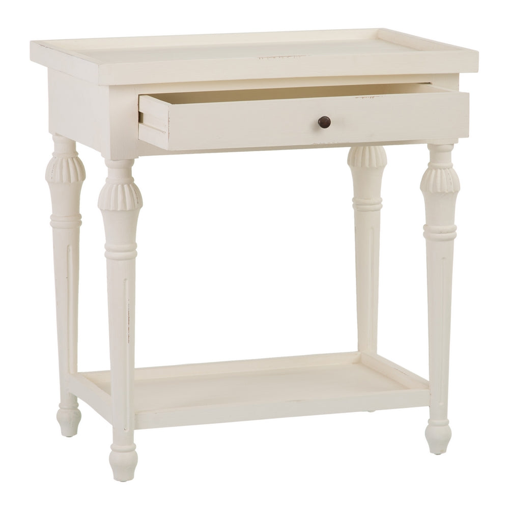 Mesa Auxiliar Blanco Roto Madera Mindi 72 X 47 X 77 Cm - IXIA