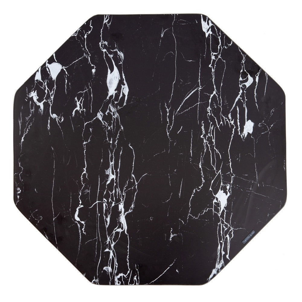 Mesa Centro Negro Acero-cristal Salón 70 X 70 X 43 Cm - IXIA