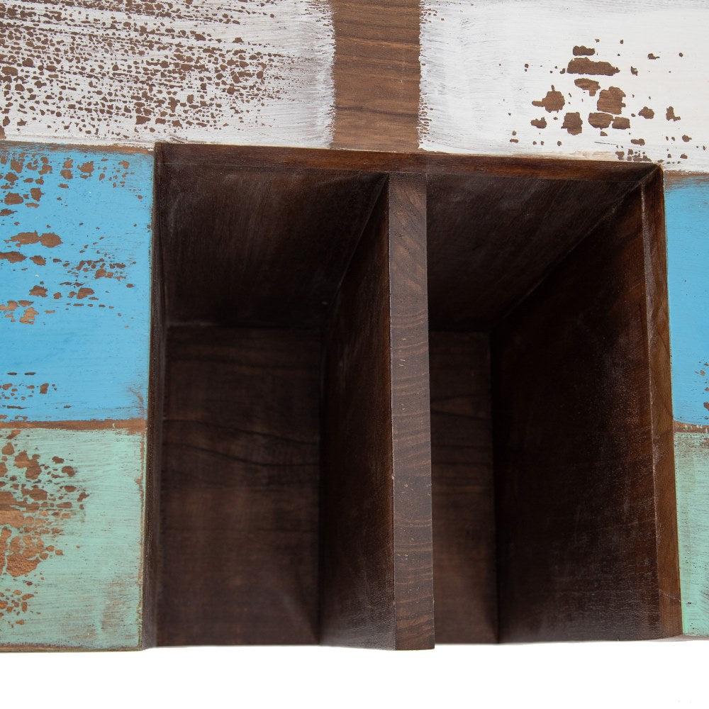 Escritorio Marrón-azul Madera / Metal 140 X 35 X 77 Cm - IXIA