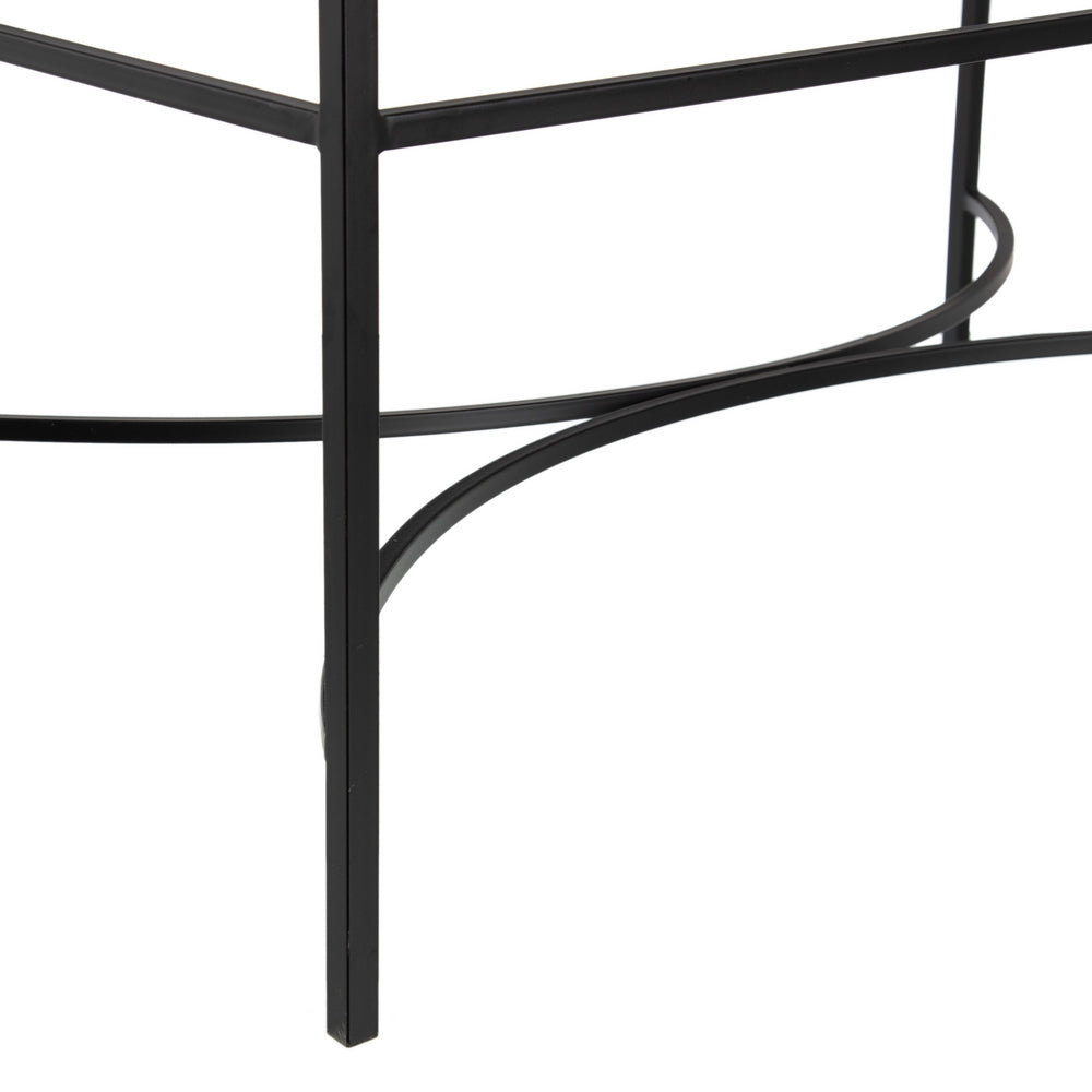 Mesa Centro Negro Metal / Cristal Salón 100 X 60 X 45,50 Cm - IXIA