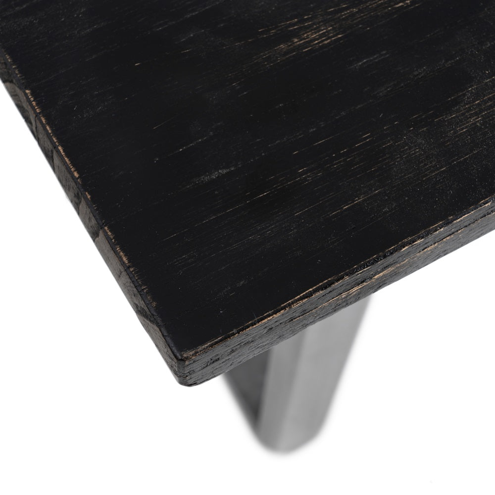 Mesa Comedor Negro Madera / Metal Salón 200 X 100 X 78 Cm - IXIA