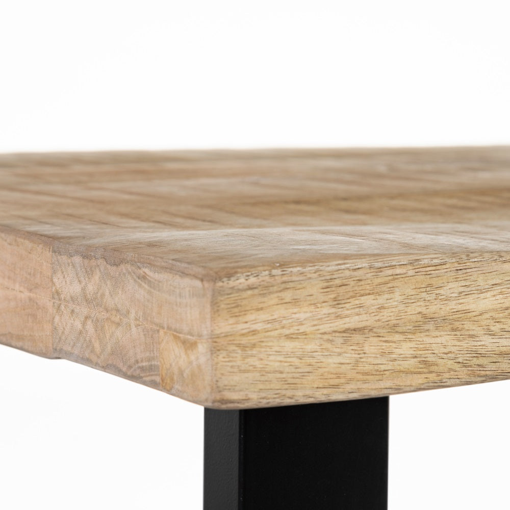 Mesa Comedor Natural-negro 160 X 80 X 76 Cm - IXIA