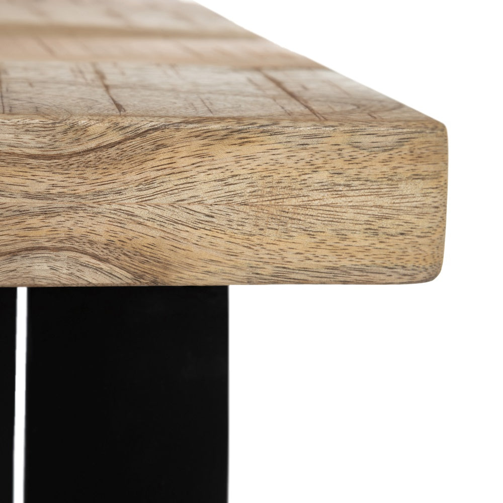 Mesa Comedor Natural-negro 160 X 80 X 76 Cm - IXIA