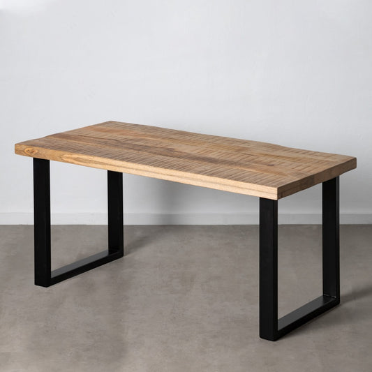 Mesa Comedor Natural-negro 160 X 80 X 76 Cm - IXIA