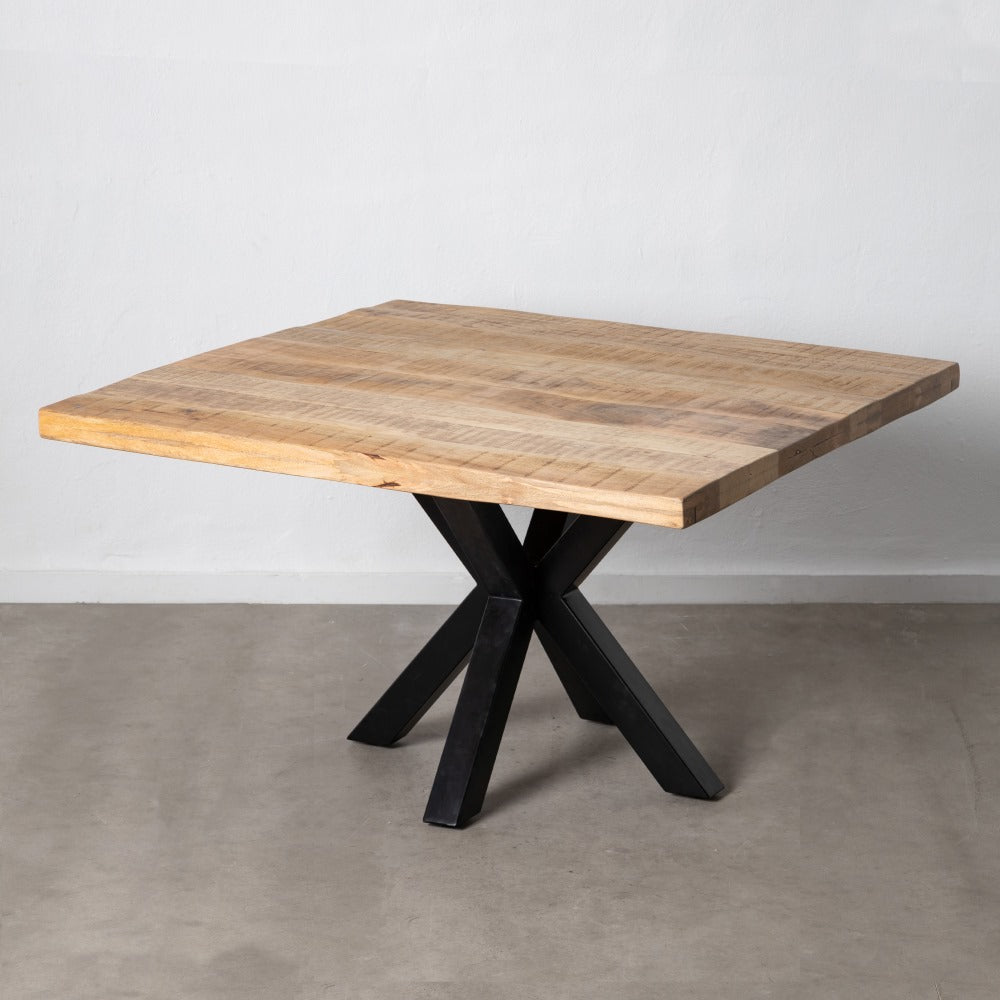 Mesa Comedor Natural-negro 130 X 130 X 76 Cm - IXIA