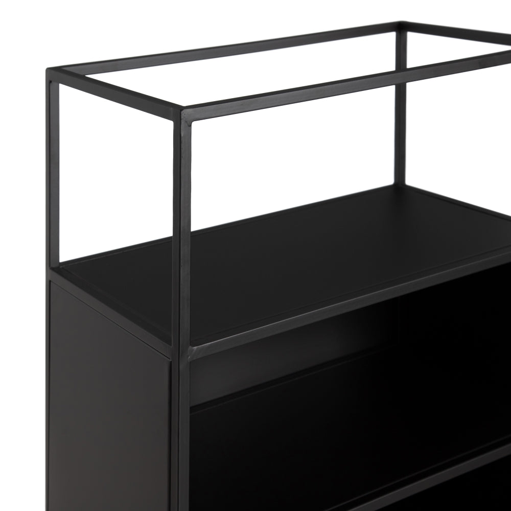 Estantería Negro Cristal/metal Salón 55 X 30 X 132 Cm - IXIA