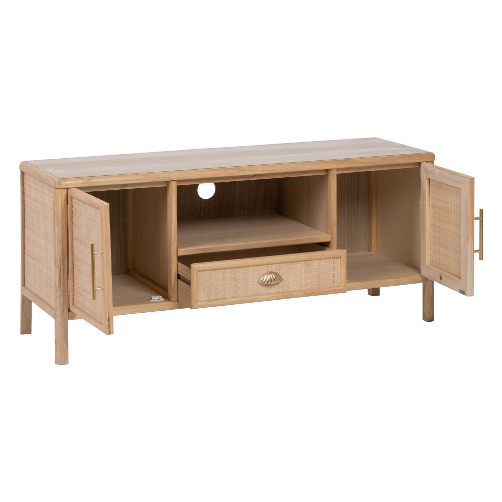 Mueble Tv Natural Madera Dm Decoración 120 X 40 X 52 Cm - IXIA