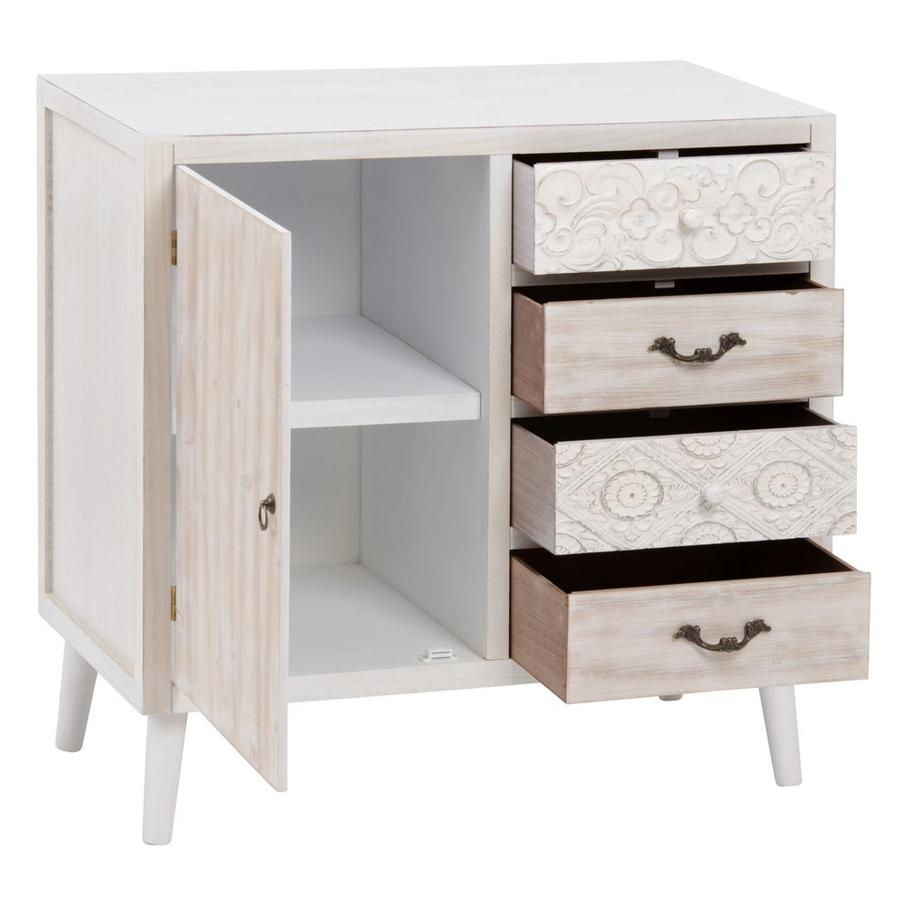 Mueble Recibidor Natural-blanco 80 X 40 X 80 Cm - IXIA