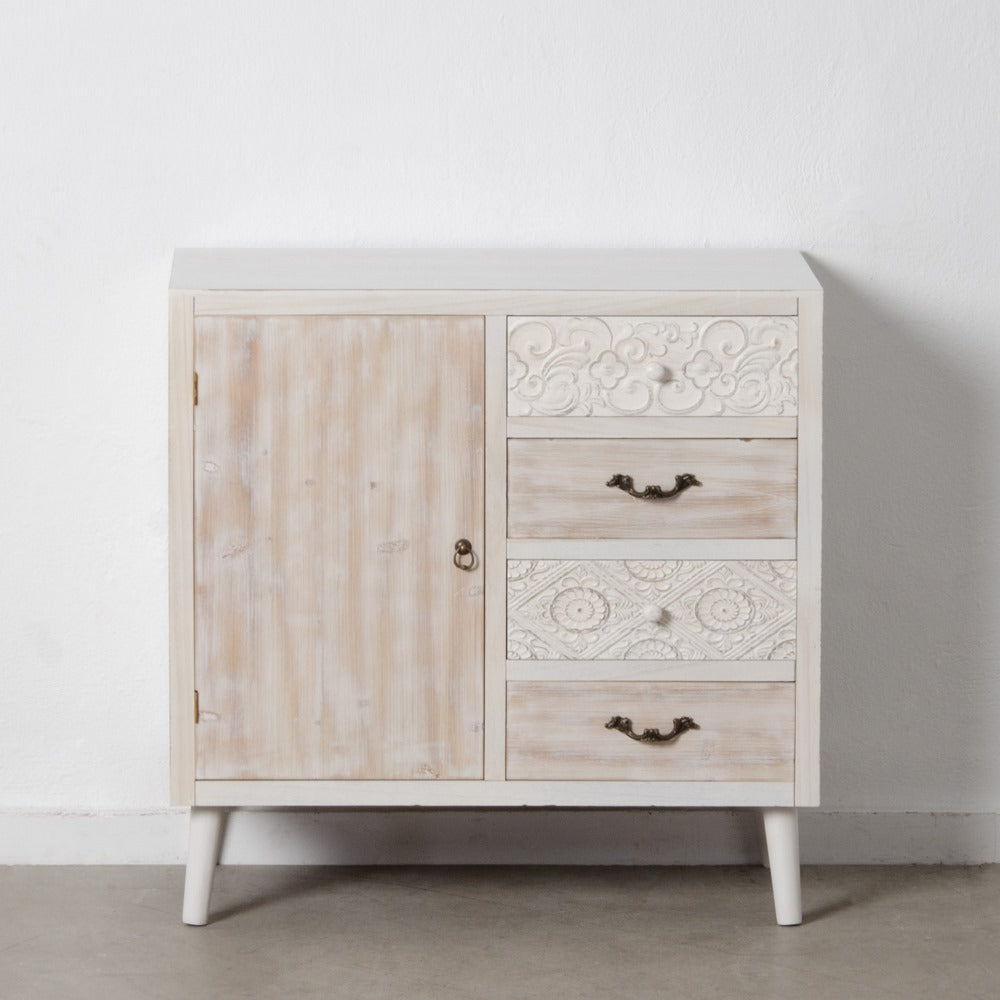 Mueble Recibidor Natural-blanco 80 X 40 X 80 Cm - IXIA