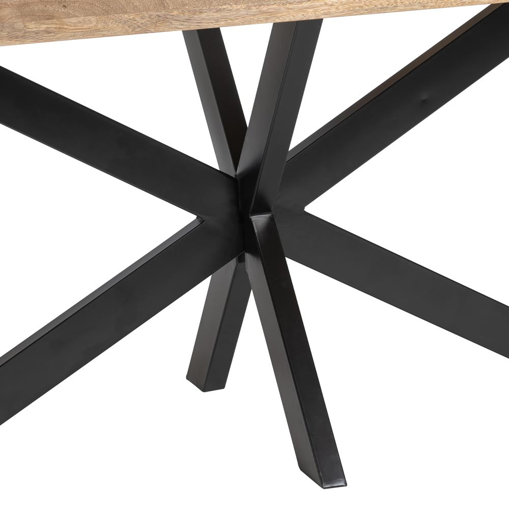 Mesa Comedor Natural-negro Madera-hierro 240 X 100 X 79 Cm - IXIA