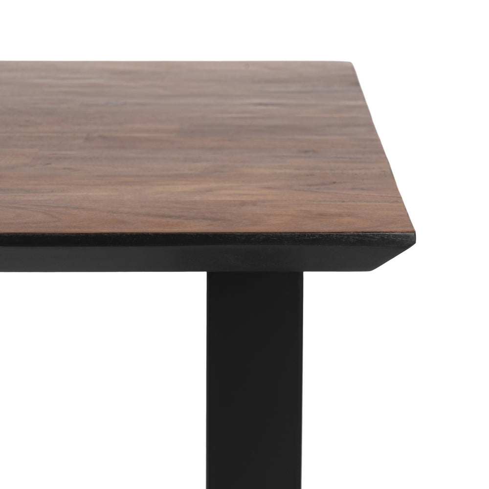 Mesa Comedor Negro-marrón Madera-hierro 200 X 100 X 76 Cm - IXIA