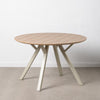 Mesa Comedor Natural-crema Dm-metal 120 X 120 X 75 Cm - IXIA