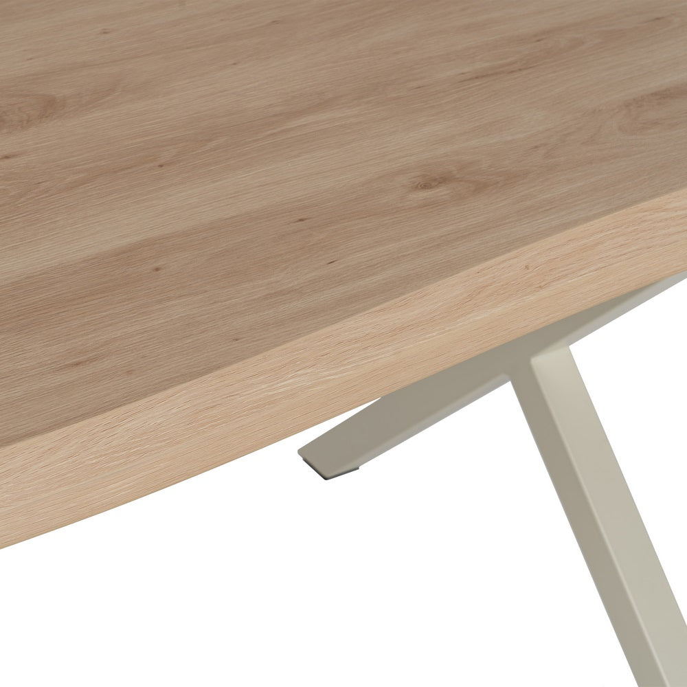 Mesa Comedor Natural-crema Dm-metal 180 X 90 X 75 Cm - IXIA