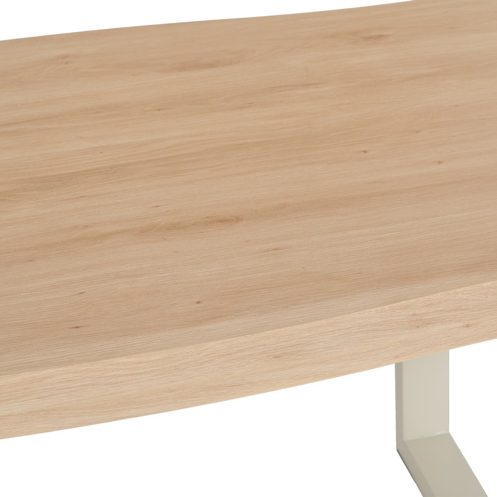 Mesa Comedor Natural-crema Dm-metal 160 X 90 X 75 Cm - IXIA