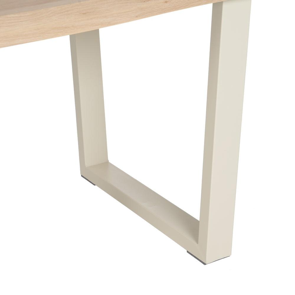 Mesa Comedor Natural-crema Dm-metal 160 X 90 X 75 Cm - IXIA