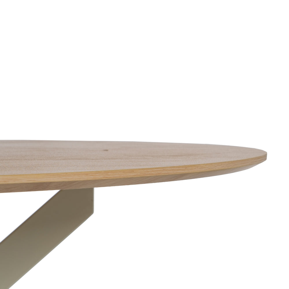 Mesa Comedor Natural-crema Dm-metal 120 X 120 X 75 Cm - IXIA