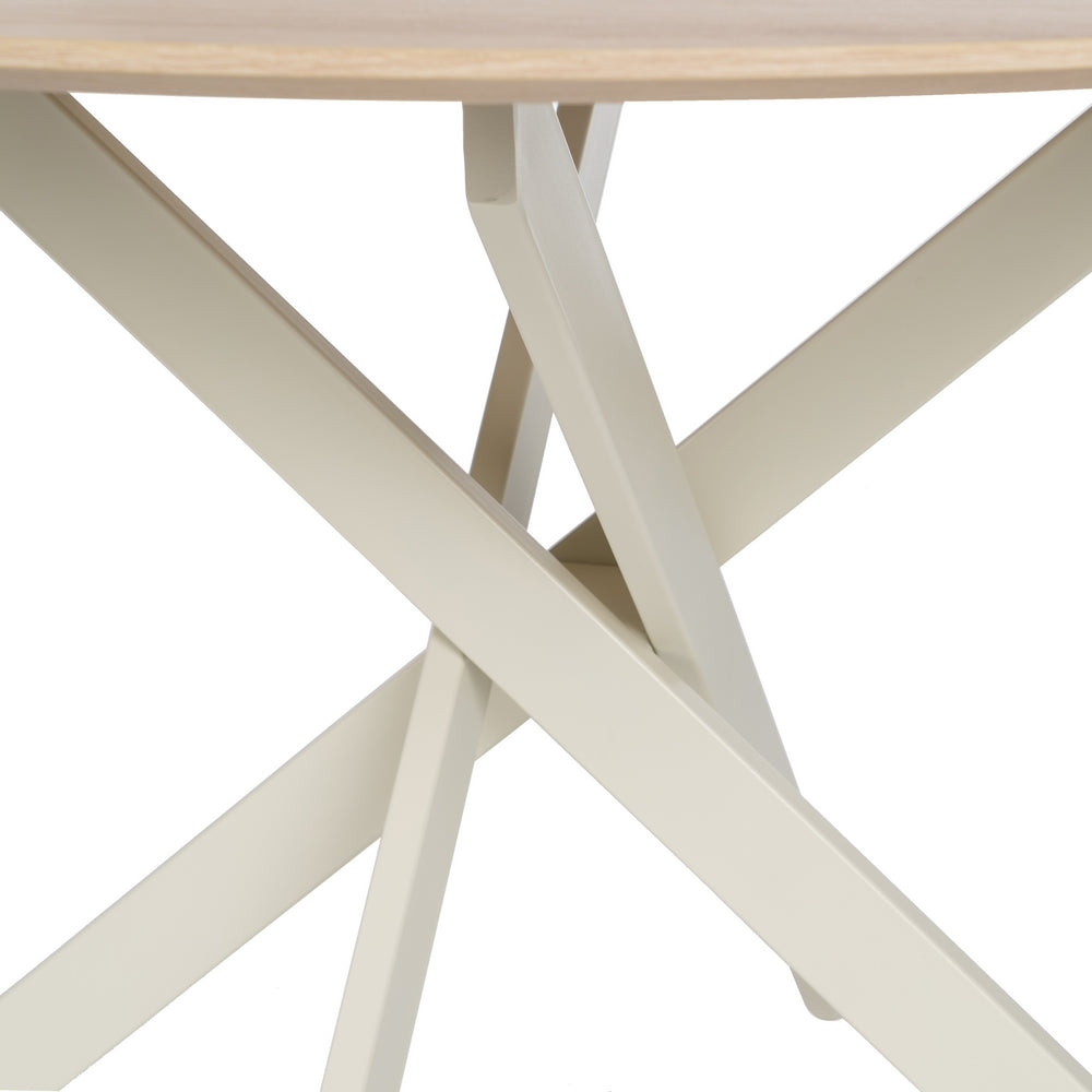 Mesa Comedor Natural-crema Dm-metal 120 X 120 X 75 Cm - IXIA