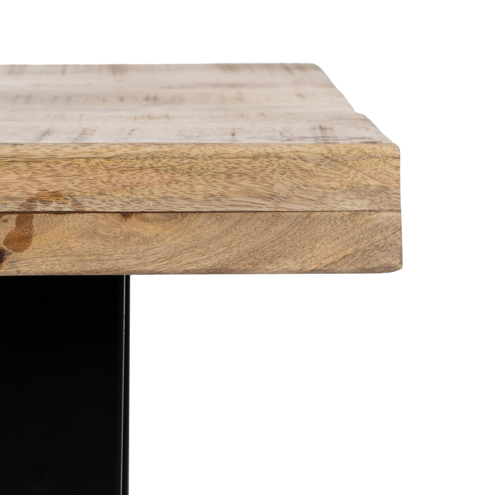 Mesa Centro Natural-negro Madera / Metal 120 X 60 X 45 Cm - IXIA