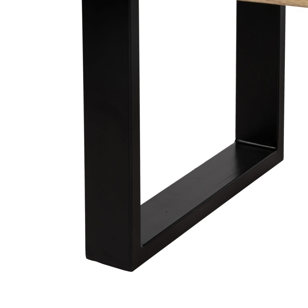 Mesa Centro Natural-negro Madera / Metal 120 X 60 X 45 Cm - IXIA