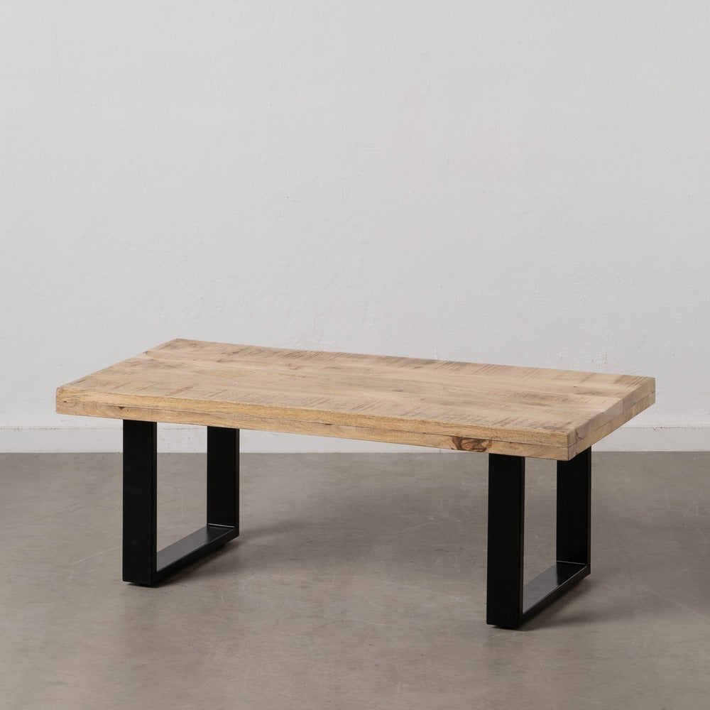 Mesa Centro Natural-negro Madera / Metal 120 X 60 X 45 Cm - IXIA