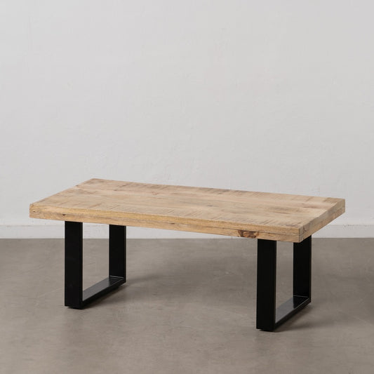 Mesa Centro Natural-negro Madera / Metal 120 X 60 X 45 Cm - IXIA