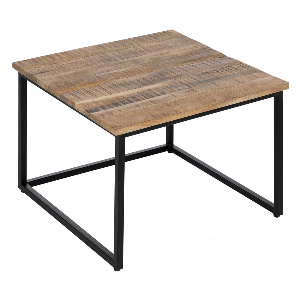 S/2 Mesa Centro Natural Madera-metal 60 X 60 X 42 Cm - IXIA