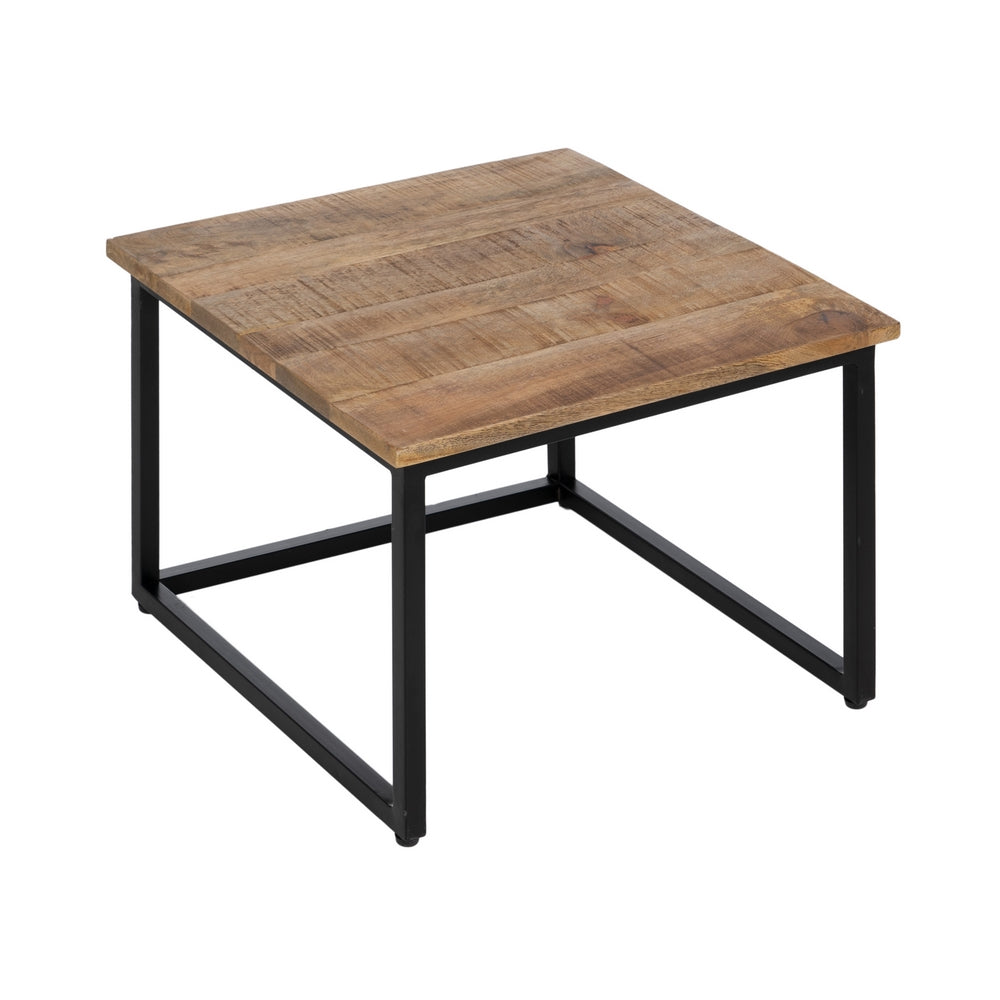 S/2 Mesa Centro Natural Madera-metal 60 X 60 X 42 Cm - IXIA