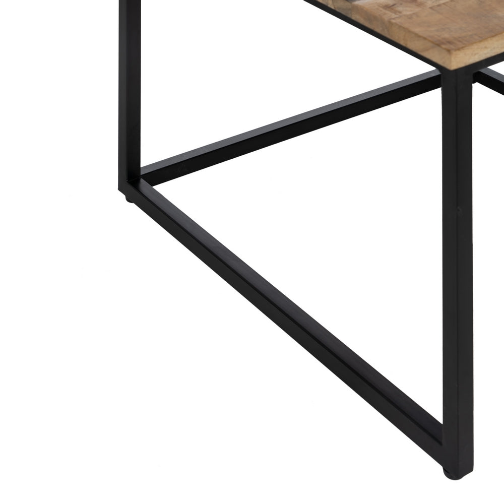 S/2 Mesa Centro Natural Madera-metal 60 X 60 X 42 Cm - IXIA