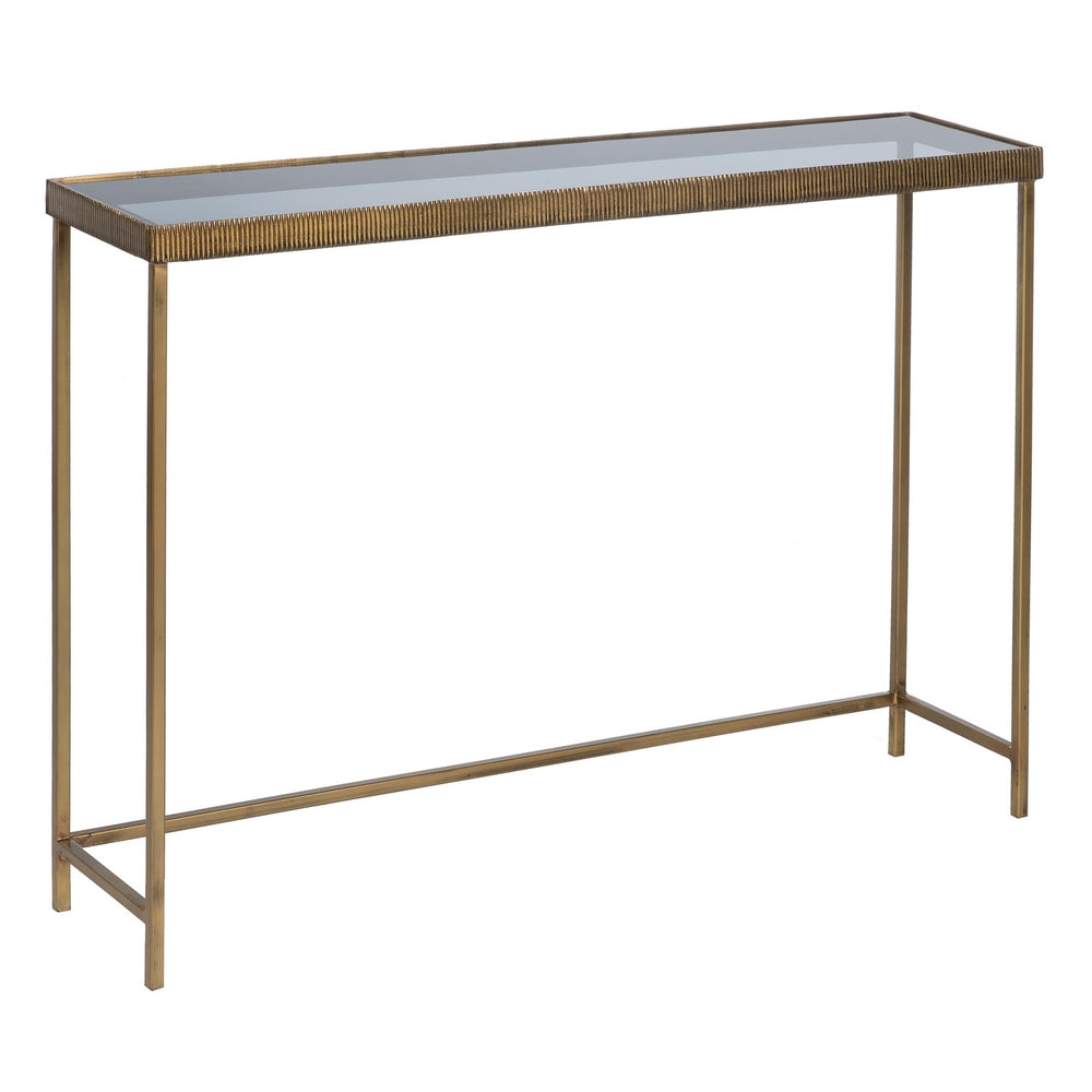 S/2 Consola Oro-negro Hierro-cristal 107 X 26 X 79 Cm - IXIA