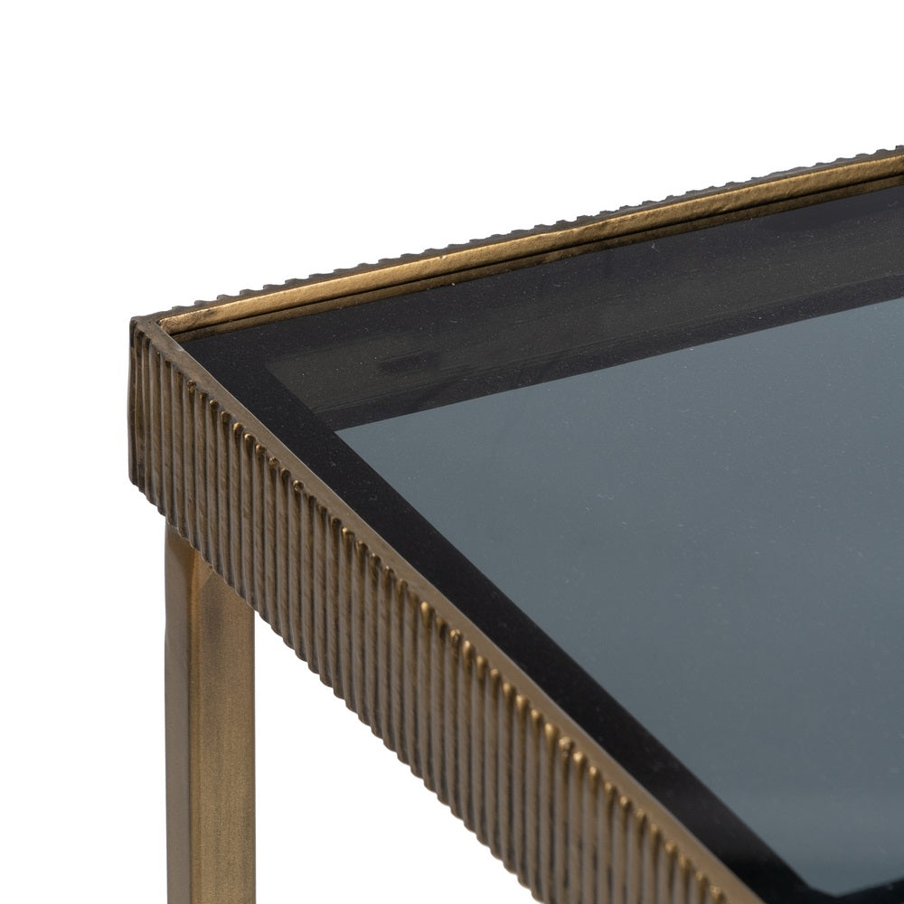 S/2 Consola Oro-negro Hierro-cristal 107 X 26 X 79 Cm - IXIA