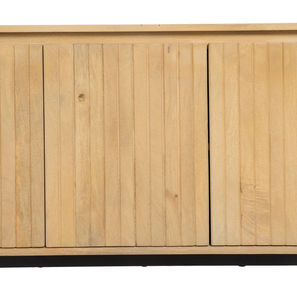 Aparador Natural-negro Madera-hierro 140 X 40 X 75 Cm - IXIA