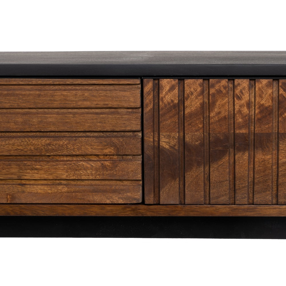 Consola Marrón-negro Madera-hierro 110 X 40 X 76 Cm - IXIA