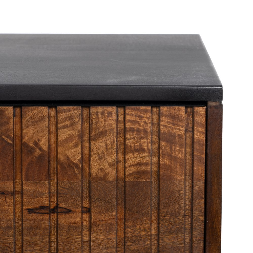 Consola Marrón-negro Madera-hierro 110 X 40 X 76 Cm - IXIA