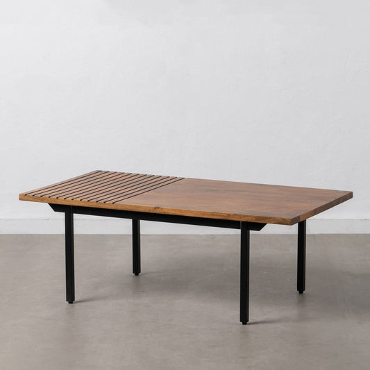 Mesa Centro Marrón-negro Madera-hierro 110 X 60 X 40 Cm - IXIA