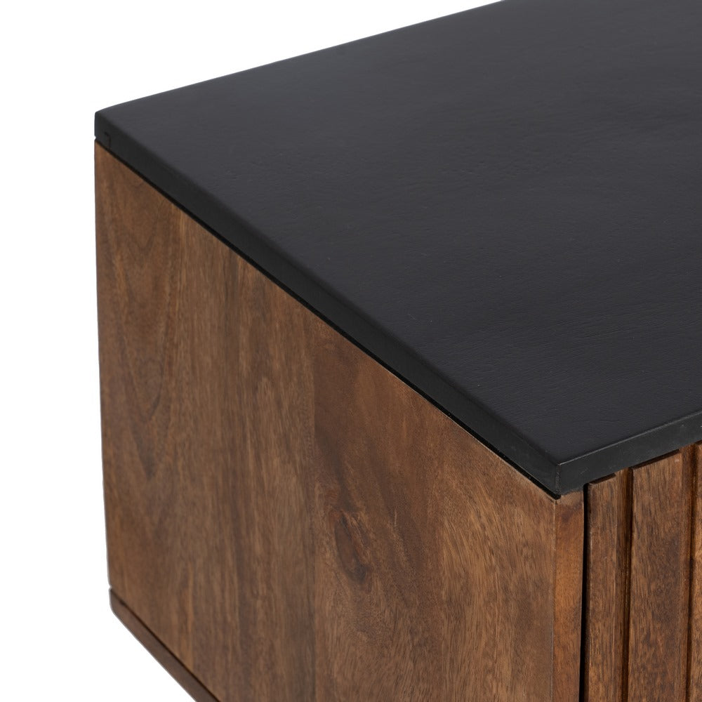 Mueble Tv Marrón-negro Madera-hierro 140 X 40 X 50 Cm - IXIA