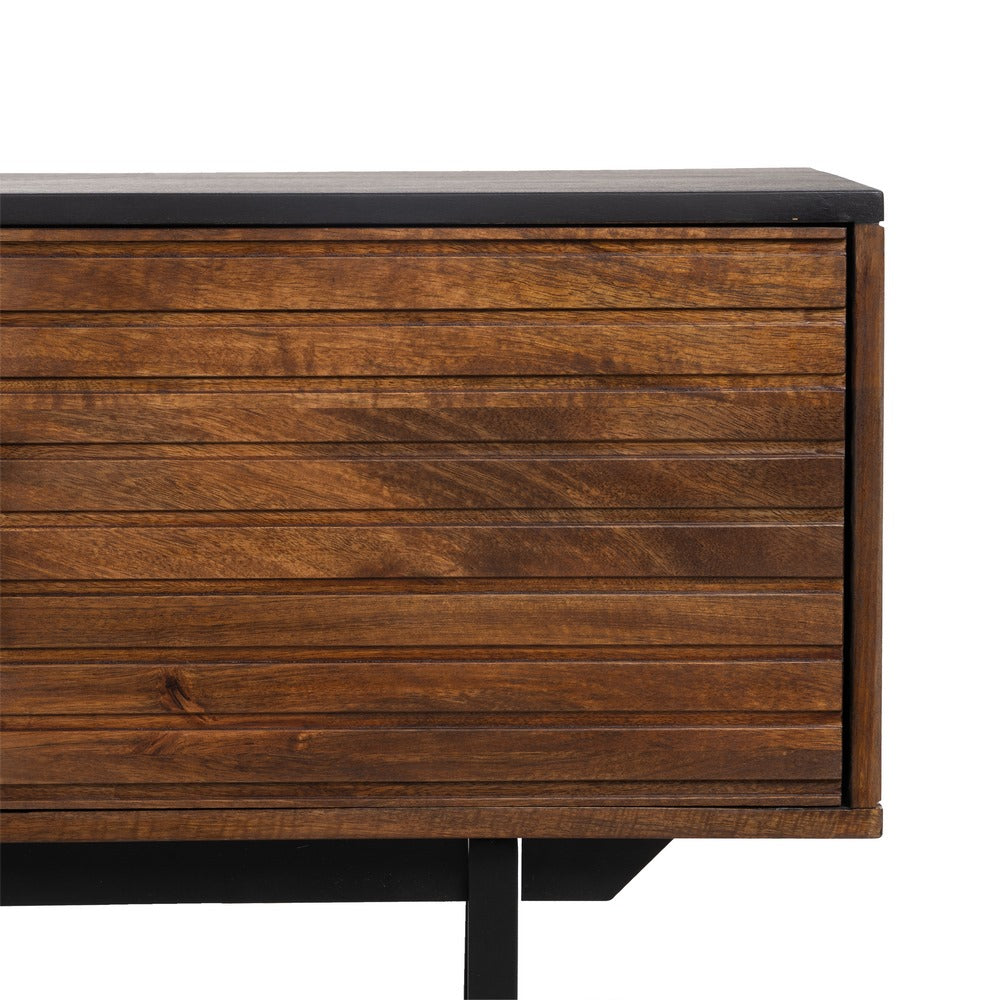 Mueble Tv Marrón-negro Madera-hierro 140 X 40 X 50 Cm - IXIA