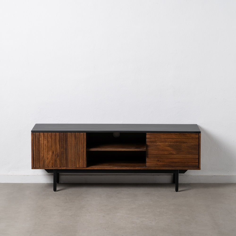 Mueble Tv Marrón-negro Madera-hierro 140 X 40 X 50 Cm - IXIA