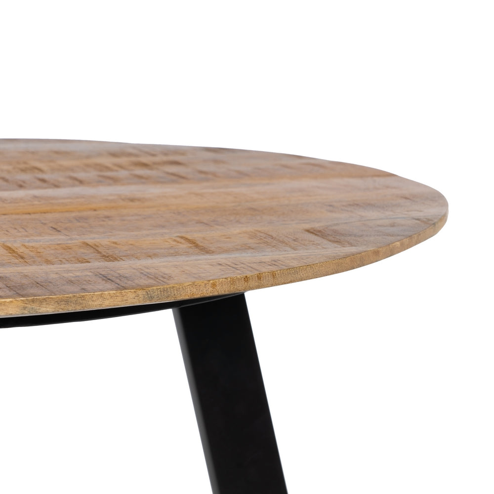 Mesa Comedor Natural-negro Madera-hierro 90 X 90 X 77 Cm - IXIA