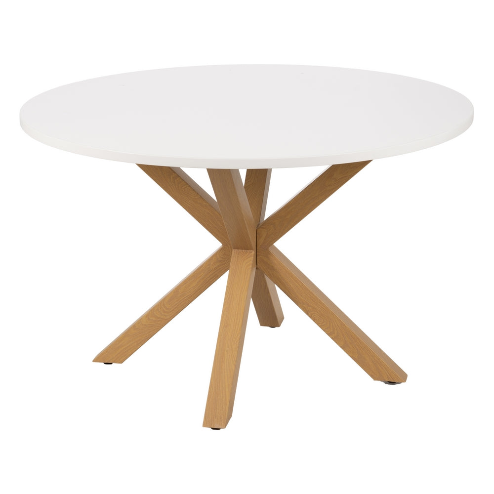 Mesa Comedor Blanco-natural Dm-metal 120 X 120 X 76 Cm - IXIA