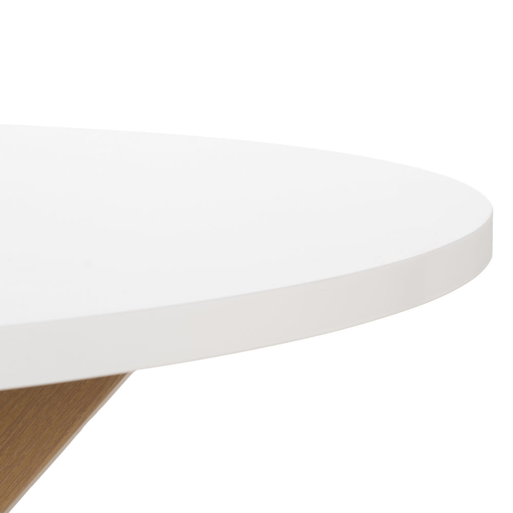 Mesa Comedor Blanco-natural Dm-metal 120 X 120 X 76 Cm - IXIA