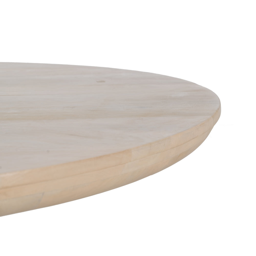 Mesa Centro Blanco Madera De Mango Salón 90 X 90 X 40 Cm - IXIA