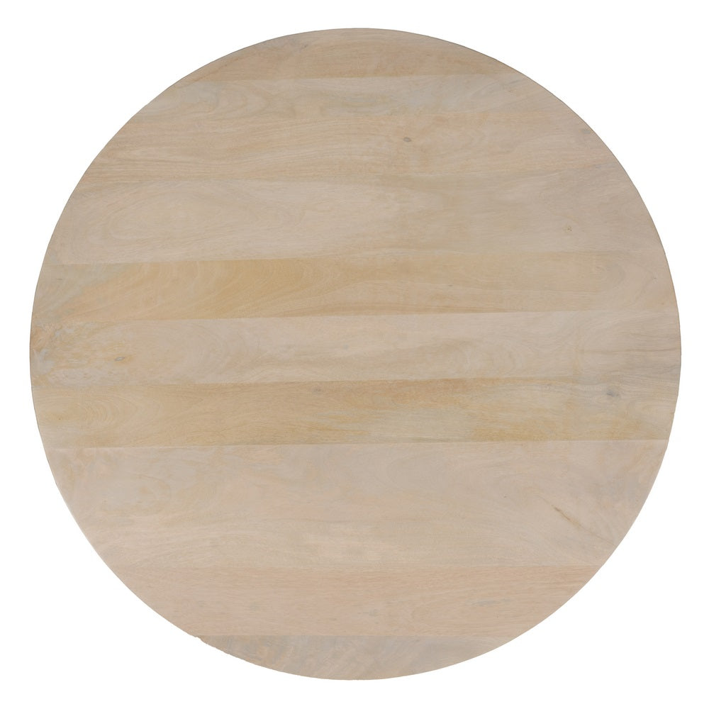 Mesa Centro Blanco Madera De Mango Salón 90 X 90 X 40 Cm - IXIA