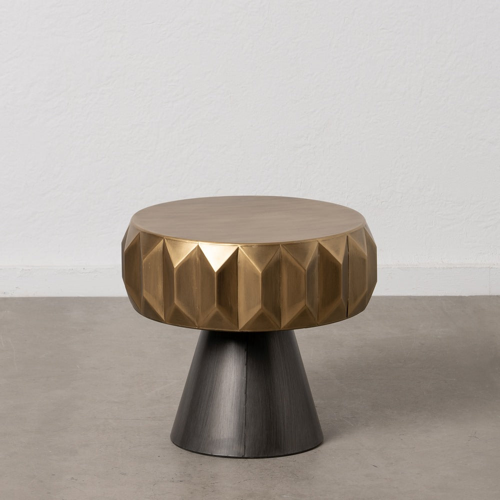 Mesa Centro Oro-negro Metal Salón 49 X 49 X 45,50 Cm - IXIA