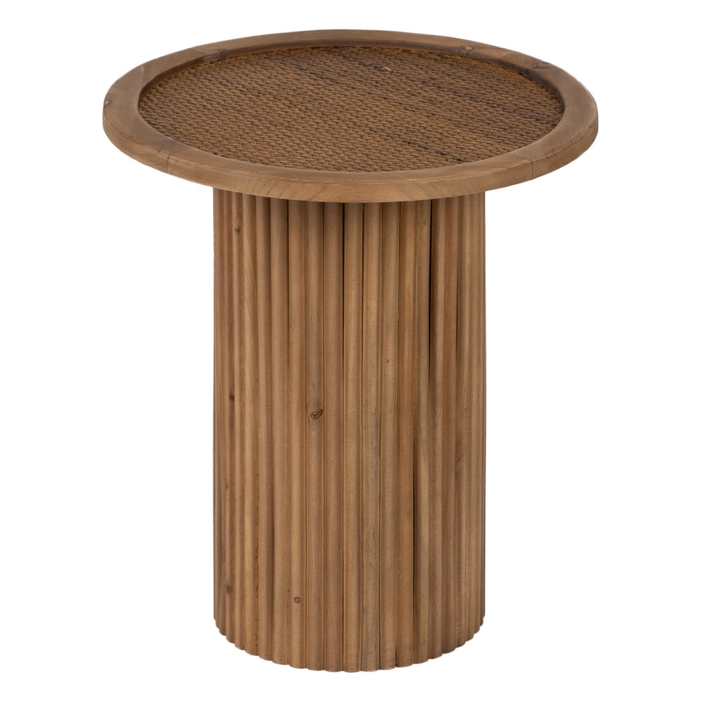 Mesita Natural Madera-ratán Salón 40 X 40 X 44,50 Cm - IXIA