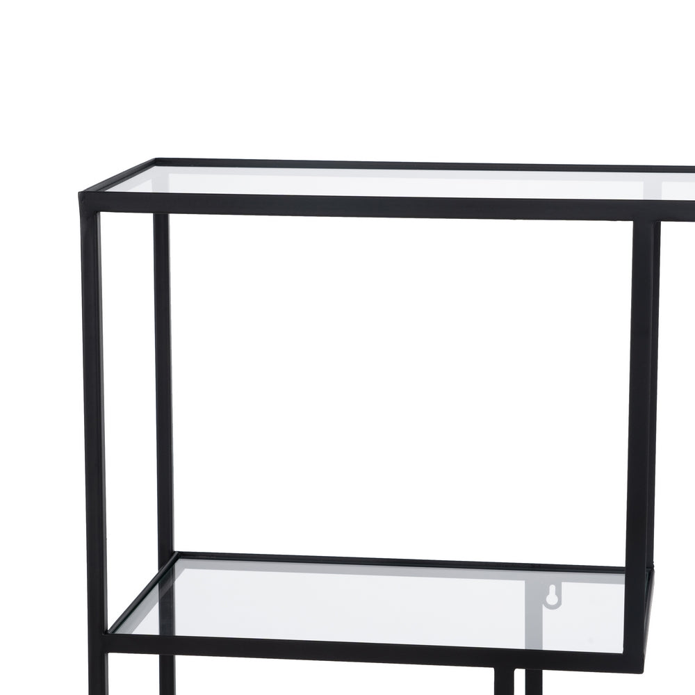 Estantería Negro Metal-cristal 65 X 25 X 110 Cm - IXIA